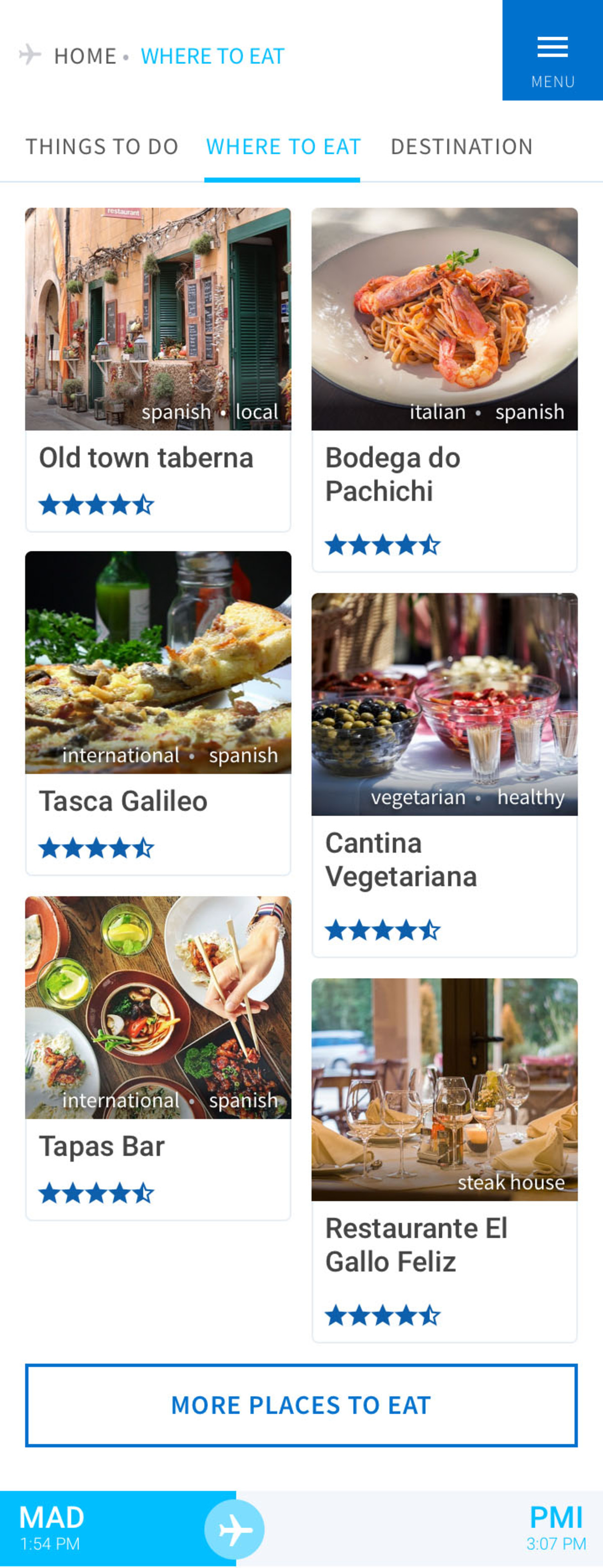 List of restaurants with the rating and cuisine type
