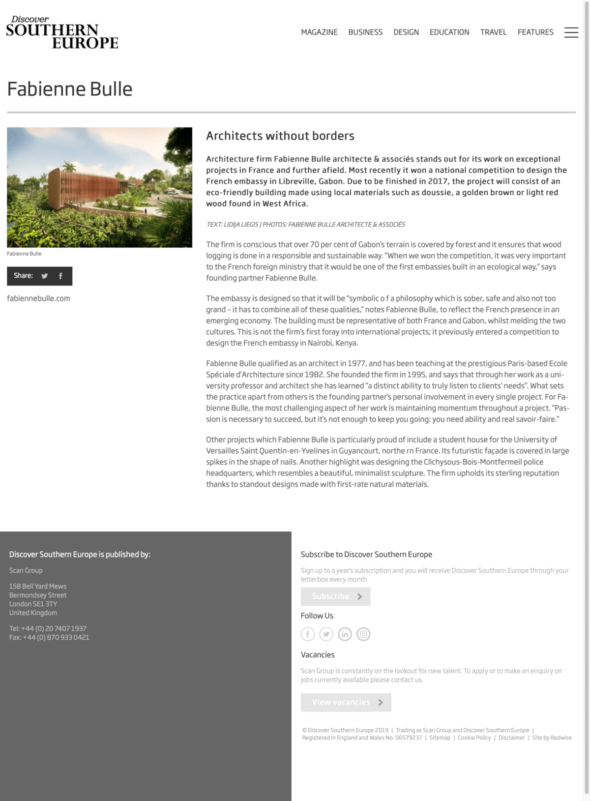 Article page when starting. Featuring small image and big block of text.