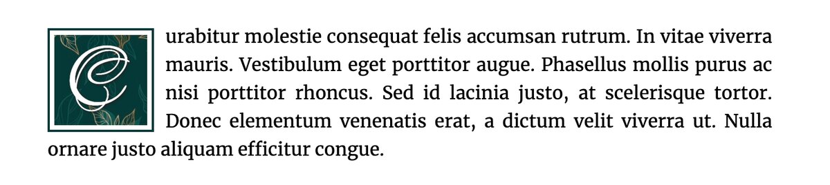 Drop cap over the pattern image with border, spanning 4 lines, css only